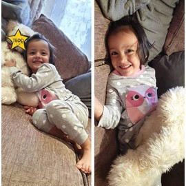 TEDD Girls Christmas Pyjamas Set Toddler Clothes Sleepwear Animal Printed Nightwear Winter Long Sleeve PJs 2 Piece Outfit Xmas Gift for Kids Age 6-7 Years