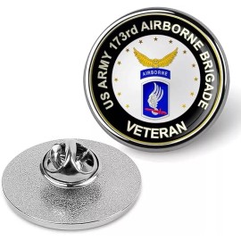 US Army 173rd Airborne Brigade Veteran Tie Suit Shirt Lapel Pin - Silver