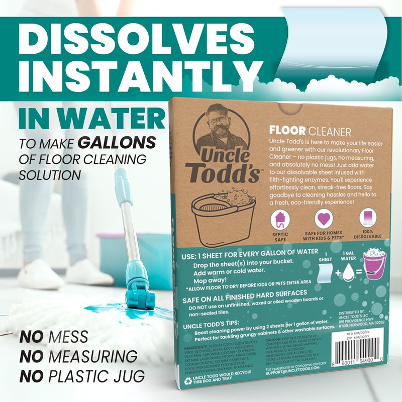 Uncle Todd's Ultra Concentrated Floor Cleaner For Mopping: 30 Natural,