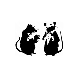 Unbranded Banksy Tuxedo Rats BLACK vinyl decal weatherproof dishwasher-saf