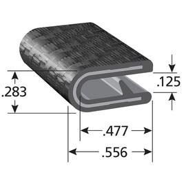 Trim-Lok Edge Trim – Fits 1/8” Edge, 9/16” Leg Length, 25’ Length, Black, Carbon Fiber Texture – Flexible PVC Edge Protector for Sharp/Rough Surfaces