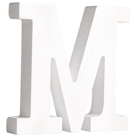 Rayher 62664000 MDF Letter M, White, 11 cm, Thickness 2 cm, 3D Wooden Letters Large