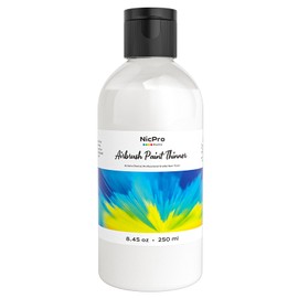 Nicpro Nicpro Airbrush Thinner, 8.45 oz Water-Based Airbrush Medium for Acrylic Paints, Airbrush Paint Thinner to Improve Color Flow, for Shoes, Clothes, Metal, Model Painting