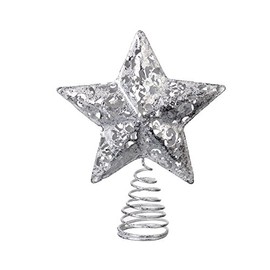 Silver Metal Fretwork Christmas Tree Topper (15.3cm)