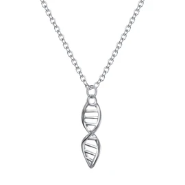 EVER FAITH DNA Necklace for Women 925 Sterling Silver / Double Helix Pendant / Biological Symbol Jewellery / Biology Molecular Chain 18 Inches, Sterling Silver