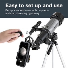 Celestron Travel Scope 70DX Portable Refractor Telescope – 70mm Aperture, Fully-Coated Glass Optics – Includes Bonus Phone Adapter, Backpack & More – Ideal for Beginners & Travel