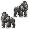 2 x 10cm Silver Back Gorilla Vinyl Stickers - Great