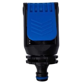 Blue Universal Kitchen Tap Adapter - Mixer Garden Hose Pipe Joiner Connector - Indoor/Outdoor Tap Connector for Hose/Pipe - Click-lock Easy Connect Feature
