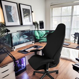 Gaming Chair Covers Gaming Chair Cover Stretchy Gaming Chair Covers Gaming Racing Chair Cover Removable Washable Chair Cover for Computer Chair Swivel Chair DX Racing Gaming Chair - No Chair (Black, 2