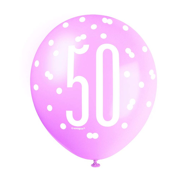 Vibrant 50th Glitz Petal Pink, Spring Lavender & White Latex