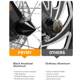 PBYMT Black Front Axle Nut Covers Caps Compatible for Harley Softail Sportster Touring Road King Street Glide 2002-2024