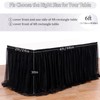 Black Tulle Tutu Table Skirts for Rectangle or Round Tables
