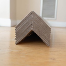 PAD 'N PROTECT White Corner/Edge Protector 3" x 3" x 48" - 10-Pc Pack, Cardboard Compactor Corner Protectors for Shipping, Construction, Pallet Use - Recyclable, Reusable, Clean Look, 0.16" Thick