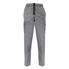 Natural Uniforms Classic Houndstooth 6 Pocket Chef Pants with Multi-Pack QTYS Available (1, X-Small) Grey