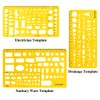 Swpeet 18Pcs Plastic Yellow Geometric Drawings Templates Kit, 10 Different
