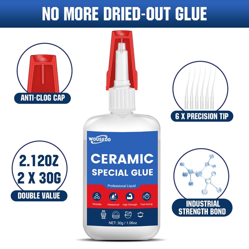 30g x 2 Pcs Ceramic Super Glue - Fast Setting