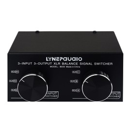 Audio Selector, 3 Input to 3 Output Fully Balanced XLR Signal Passive Stereo Selector Switch Switcher/Balanced XLR to Unbalanced RCA Audio Converter/No Loss Switching/No External Power Supply