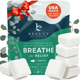 Beauty by Earth Shower Steamers Aromatherapy - USA Made with Natural Ingredients & Eucalyptus Essential Oil, Large Shower Bombs, Relaxation Spa Gifts for Women & Men, Unique Self Care Gifts