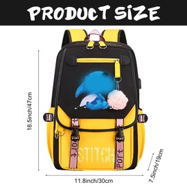 Metaparty Cartoon Animes USB SchoolBag,Large Capacity Backpack,Fashion Cartoon Backpack,Backpack Casual,Cartoon Travel Backpack Functional School Backpack for Kids