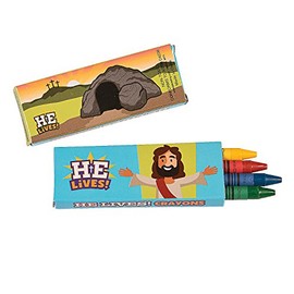 Fun Express - Religious Easter Crayons for Easter - Basic Supplies - Drawing - Crayons - Easter - 24 Pieces