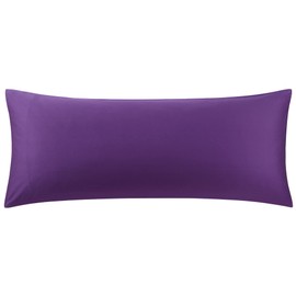 PiccoCasa Body Pillow Cover, 100% Cotton, Envelope Shape, Pillowcase, Life Size, Solid, Long Pillowcase, Cotton, Hotel Quality, Soft Texture, 1 Piece, Purple, 19.7 x 59.1 inches (50 x 150 cm)