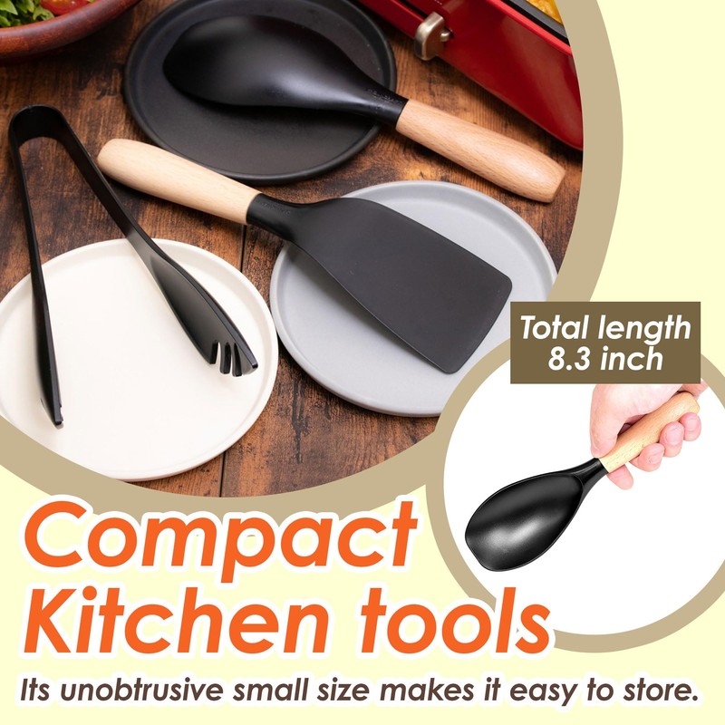 Seki Japan Stylish Kitchen Tool Set, Flexible Non Stick Heat