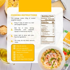 Moonrise Organic Dried Spaghetti Squash | Low-Carb Vegetable Pasta | Gluten-Free | Vegan | Ready in Minutes | Clean Label | 100% Real Squash (Pack of 1, Natural)