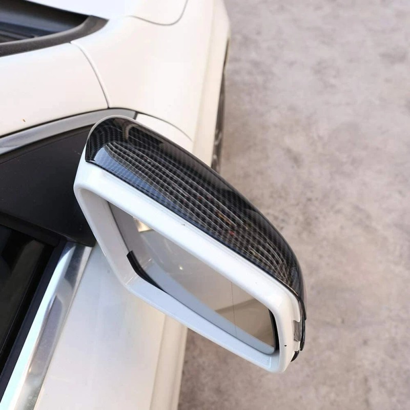 car-attention Carbon Fiber Rearview Mirror Cover Frame Cap For Benz