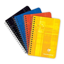 Clairefontaine 8502C Spiral Notebook, Squared, 9 x 14 cm, 90 Sheets, 90 g, Assorted Colours