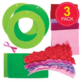 Baker Ross FX461 Rose Wreath Kits - Pack of 3, Mother's Day Craft Kit for Kids