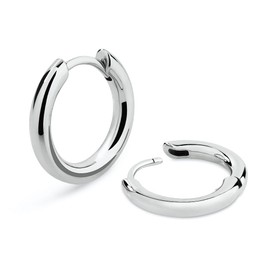 KRKC & CO Hoop Earrings, 0.6 inch (15 mm), Men's Earrings, 925 Silver, Hypoallergenic, Binaural, 14k Gold Plating, Round Hoop, Simple, Unisex, Earrings, Hip Hop Accessory, Present, No Gemstone