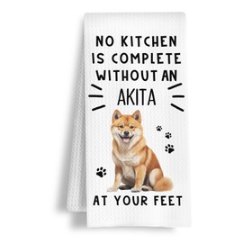 HSIASHENG Funny Akita Hand Towels for Kitchen Home Bathroom Decor, A Kitchen is Not Complete Without an Akita Dish Towel, Dog Lovers Gift, 16×24 Inch