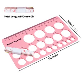 2PCS Safety Eye Sizer Tool, 10~30mm Diameter Measuring Ruler, Attaching Safety Eye Tool for Helps You Measure Safety-Eyes Size for DIY Stuffed Animal Eyes Install Doll Making Supplies Craft(Blue,Pink)