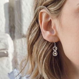 Snake Earrings 925 Sterling Silver Sun Moon Earrings Snake Dangle Earrings for Women Moonstone Earrings Mother's Day Birthday Jewelry Gifts