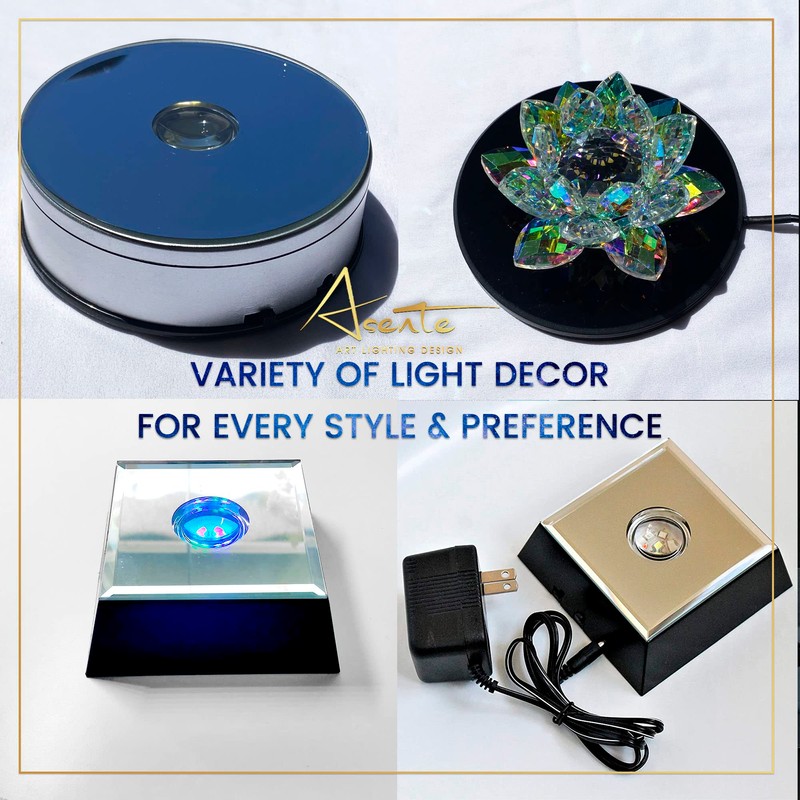 ASENTE 16 LED Multi-Color Light Stand Base- Lighted Acrylic Display,