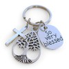 Tree, Cross, & So Very Blessed Charm Keychain, Religious Teacher