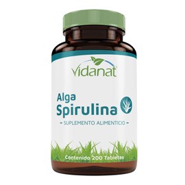 Alga Spirulina 200 Tabletas De 400 Mg Vidanat.