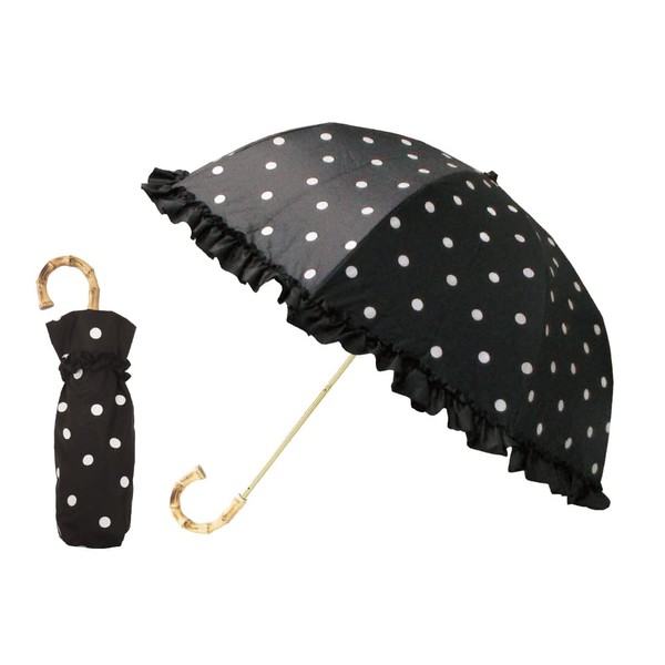 PT Full Blackout 2 Tier Umbrella/Ruffle Dot Black, Black