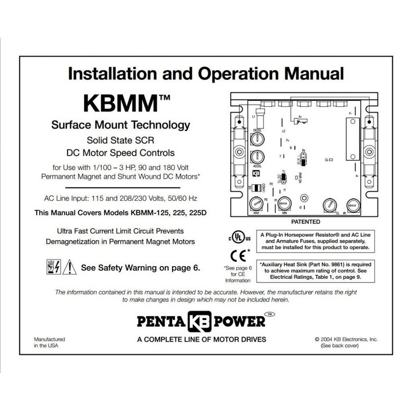 KB Electronics KBMM-225 DC motor control 9450