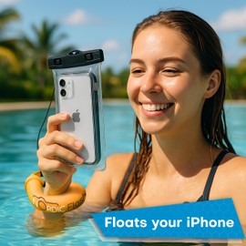 Nordic Flash Floating Camera Wrist Strap – Turquoise Splash (Single Pack) Compatible with GoPro Hero 12/13, DJI Action 5 Pro, Insta360 Ace Pro 2, OM TG-7, Waterproof Phone Pouch