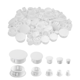 Pack of 120 Cover Caps for Drill Holes, Drill Hole Cover Caps 6/8/10/16/20 mm Hole Plugs Plastic, Screw Cover White, Cabinet Cover Plugs, Plate Hole Plugs Cover Caps for Screws