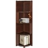 DOUSY-4 Tier Bamboo Corner Shelf, Modern Corner Bookshelf, 56.2" Tall