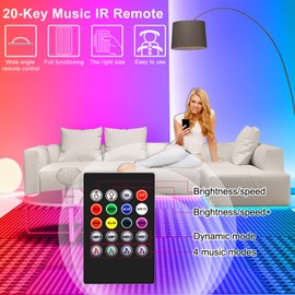 100FT Color Changing LED Strip Lights with Bluetooth and Remote - Music Sync, Perfect for Bedroom, Home Party and Decoration