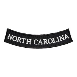 PatchStop State of North Carolina Bottom Rocker Patches for Jackets Motorcycle Vests Backpacks Hats Tactical - Small 4x1.25in B&W Iron On Sew On Biker Emblem - United States Souvenirs Travel Gifts