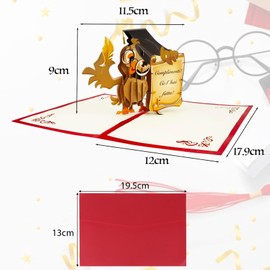 BETESSIN 3D Owl Greeting Cards 12 x 18 cm Graduation Greeting Cards with Compliment! and Ce l'Hai Fatta! Fonts Graduation Decoration