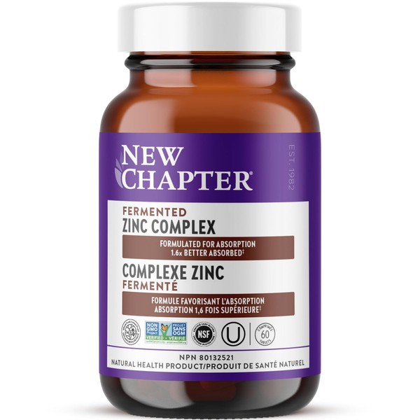 New Chapter Zinc Supplement, Fermented Zinc Complex, ONE Daily for