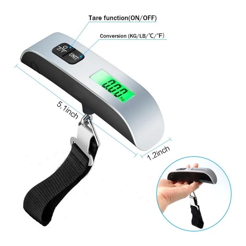 2 Packs Luggage Scale, Digital Electronic LCD Display Tare Function