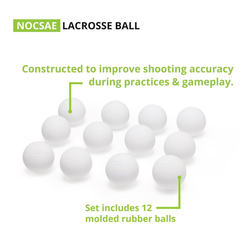 Champion Sports LBW3SET Nocsae Lacrosse Ball Set, 3, White
