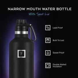 IRON °FLASK Camping & Hiking Hydration Flask with Spout, BPA-Free Insulated Stainless Steel Sports Water Bottle - 32 oz Rose