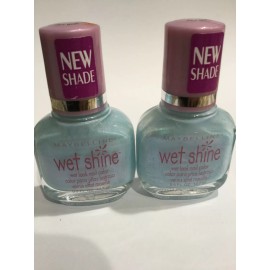 Maybelline LOT OF 2 Maybelline Wet Shine Wet Look Nail Color Polish SKY DIVE .5 ozs EA